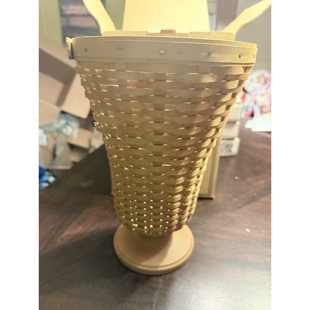 Longaberger 2003 Collectors Club Floral Vase Basket Liner Original Box 11 Inch